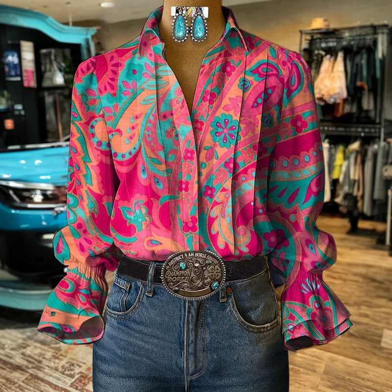 Chemisier À Imprimé Floral Vintage