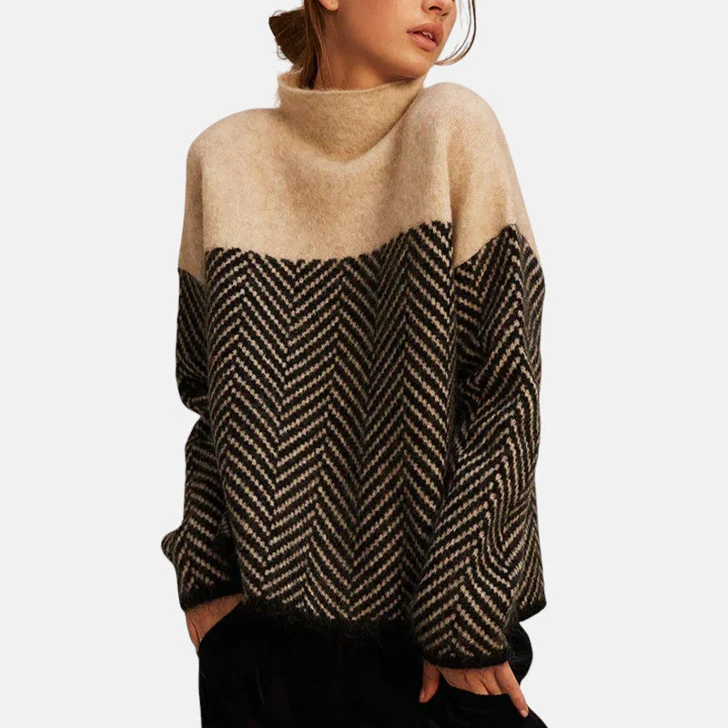 Mélisse | Pull Tricoté en Chevron Élégant