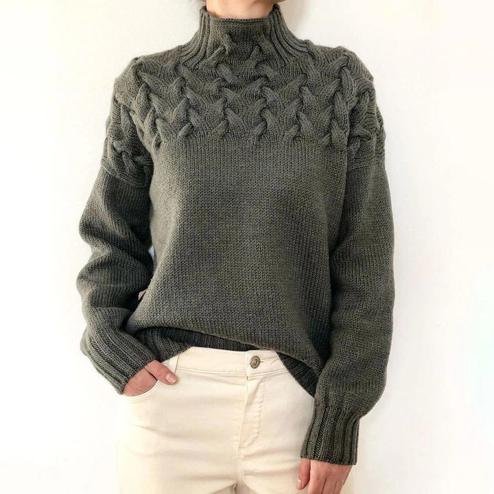 Léa – Élégant pull en tricot à col roulé
