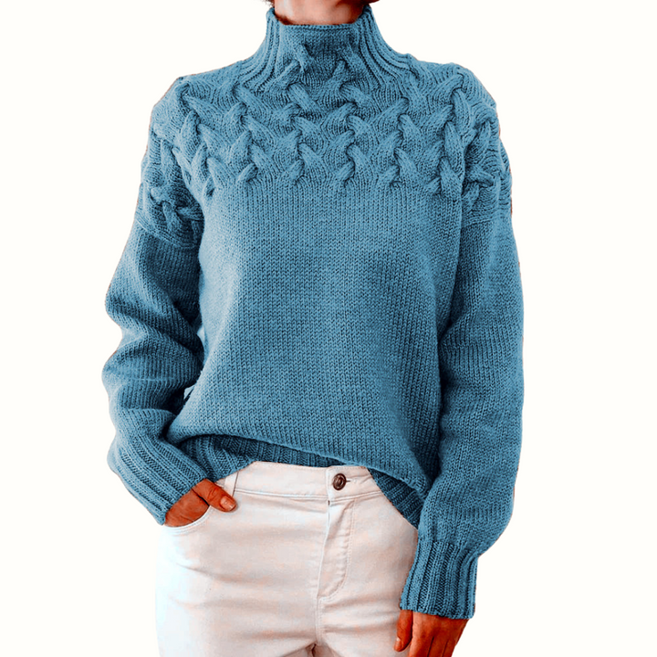 Léa – Élégant pull en tricot à col roulé