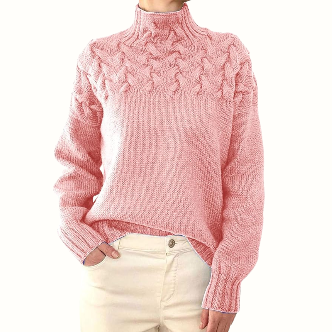 Léa – Élégant pull en tricot à col roulé