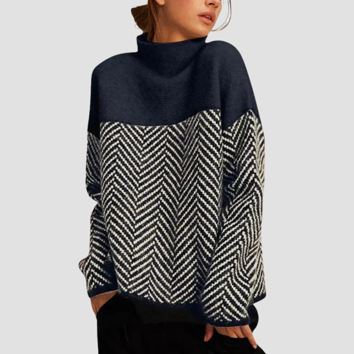 Mélisse | Pull Tricoté en Chevron Élégant