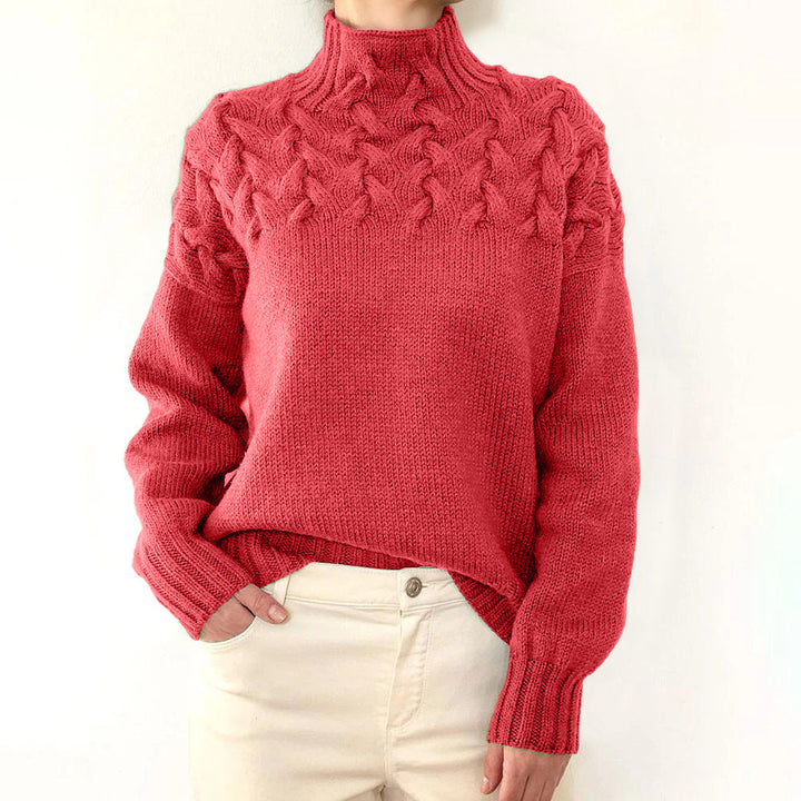Léa – Élégant pull en tricot à col roulé