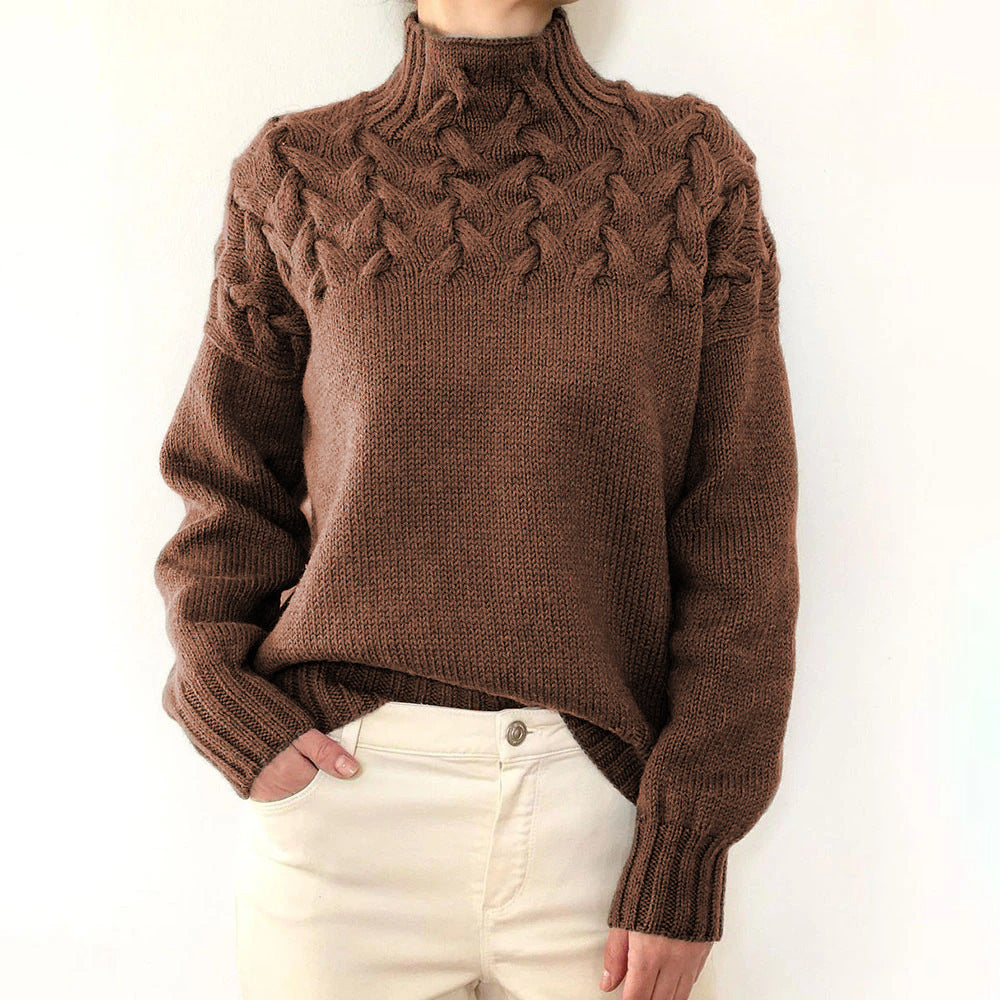 Léa – Élégant pull en tricot à col roulé