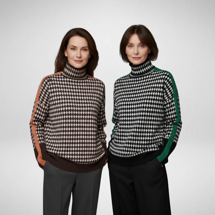 Noémie | Pull Pied-de-Poule Moderne & Confortable