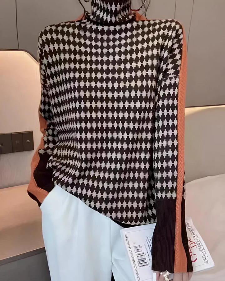 Noémie | Pull Pied-de-Poule Moderne & Confortable