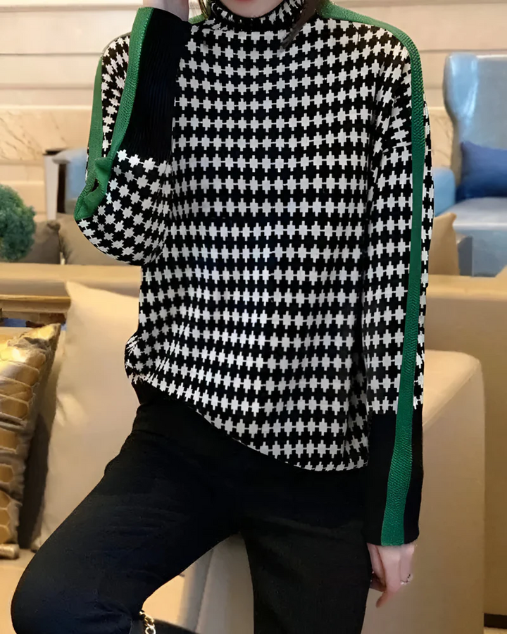 Noémie | Pull Pied-de-Poule Moderne & Confortable