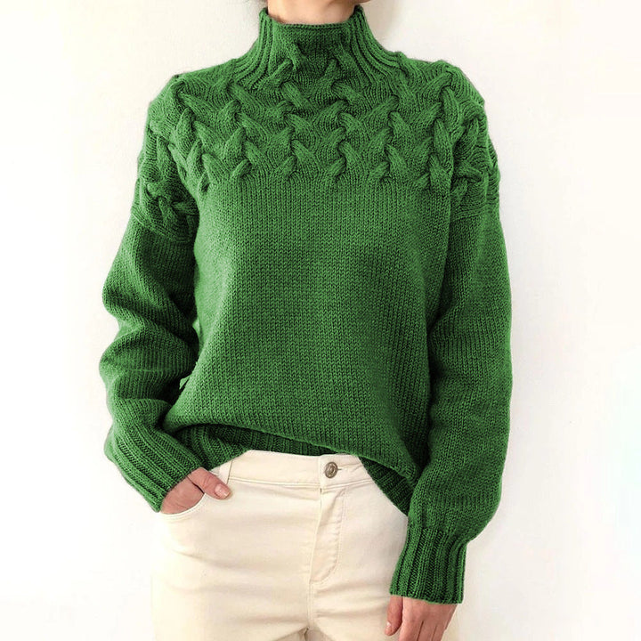 Léa – Élégant pull en tricot à col roulé