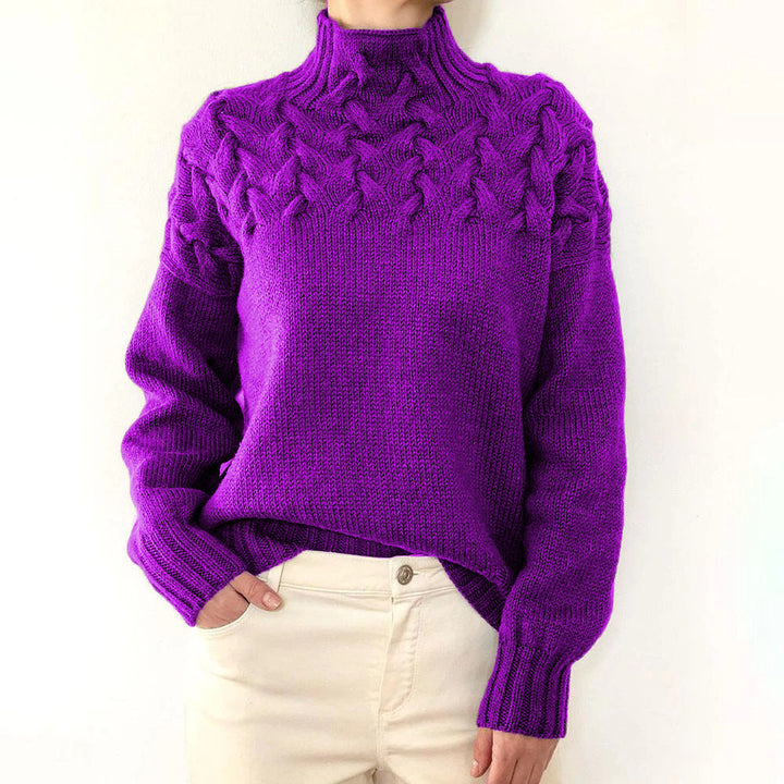Léa – Élégant pull en tricot à col roulé