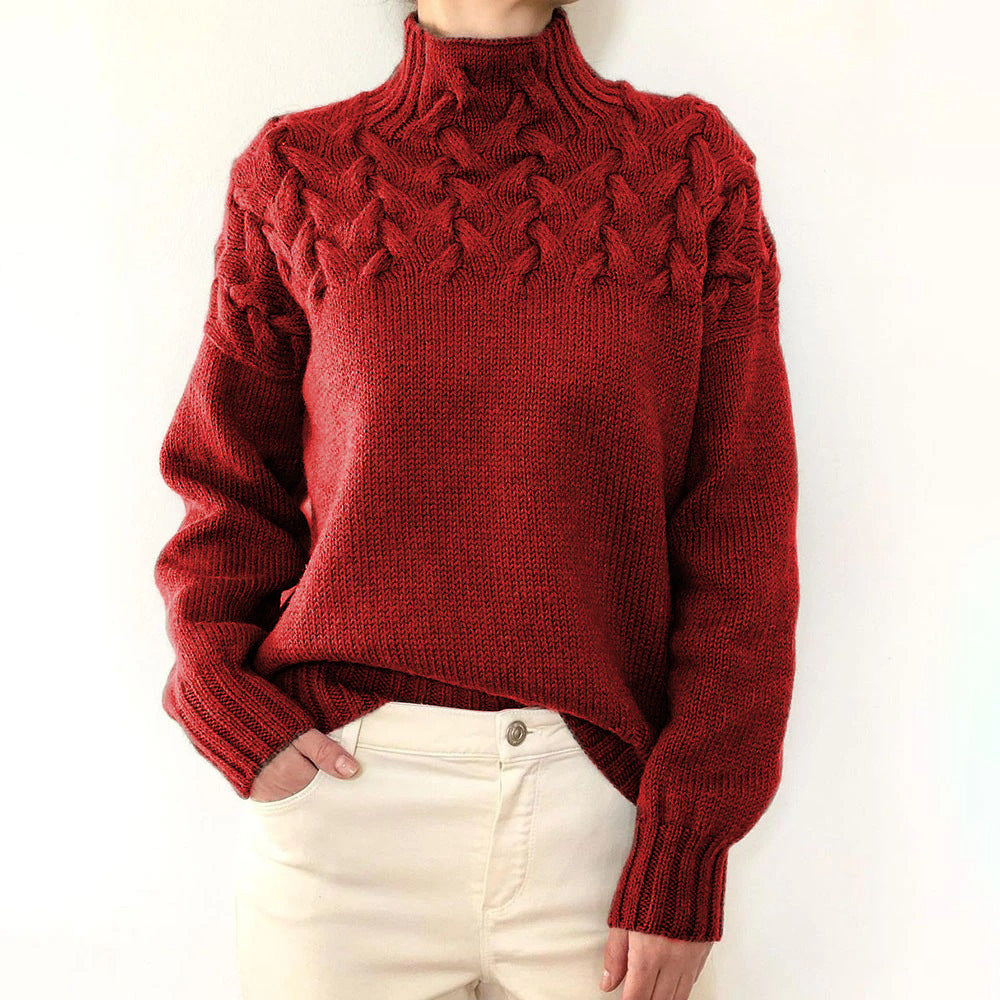 Léa – Élégant pull en tricot à col roulé
