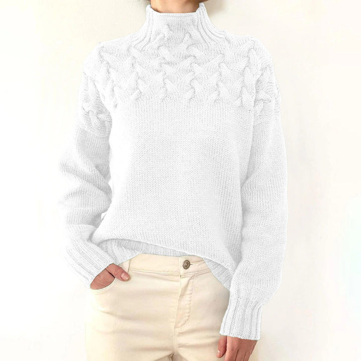 Léa – Élégant pull en tricot à col roulé