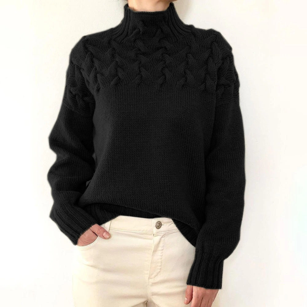 Léa – Pull col roulé en tricot élégant
