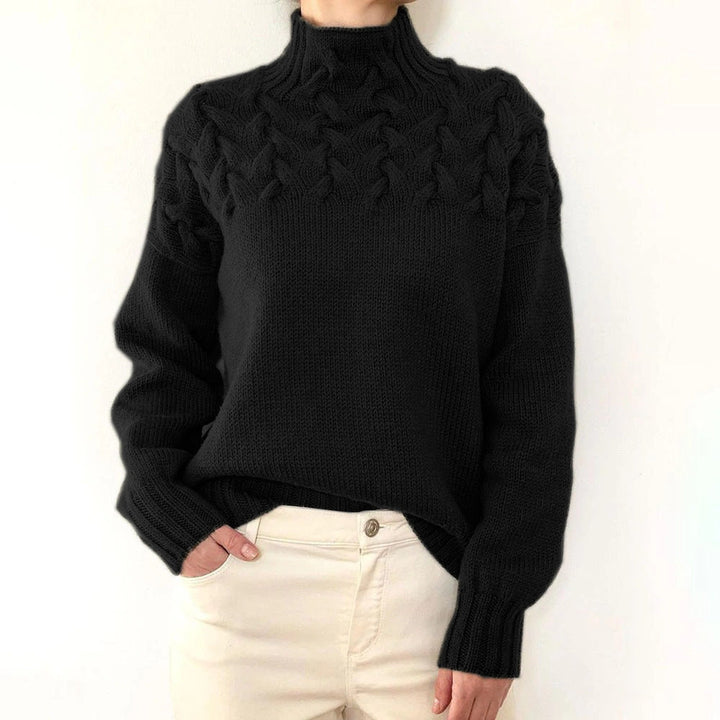 Léa – Élégant pull en tricot à col roulé